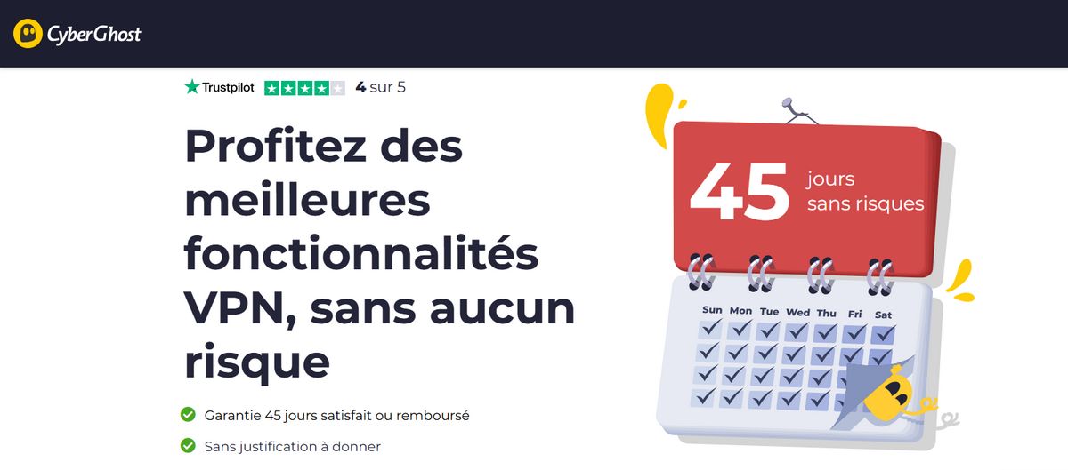 45 jours pour tester Cyberghost