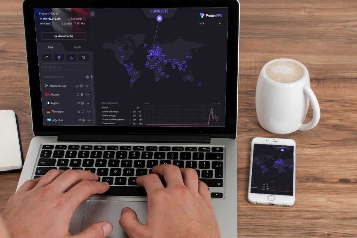 ProtonVPN sur un ordinateur portable